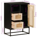 vidaXL Nightstand 40x30x50 cm solid mango wood and iron black