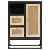 vidaXL Nightstand 40x30x50 cm solid mango wood and iron black