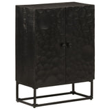 vidaXL Nachtkastje 40x30x50 cm massief mangohout en ijzer zwart
