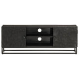 vidaXL Nachtkastje 40x30x50 cm massief mangohout en ijzer zwart