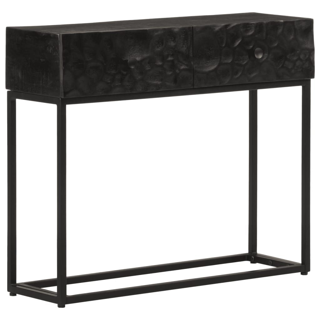 vidaXL Nachtkastje 40x30x50 cm massief mangohout en ijzer zwart