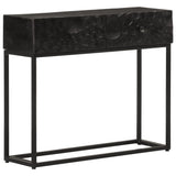 vidaXL Nachtkastje 40x30x50 cm massief mangohout en ijzer zwart