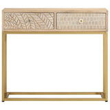 vidaXL Nachtkastje 40x30x50 cm massief mangohout en ijzer