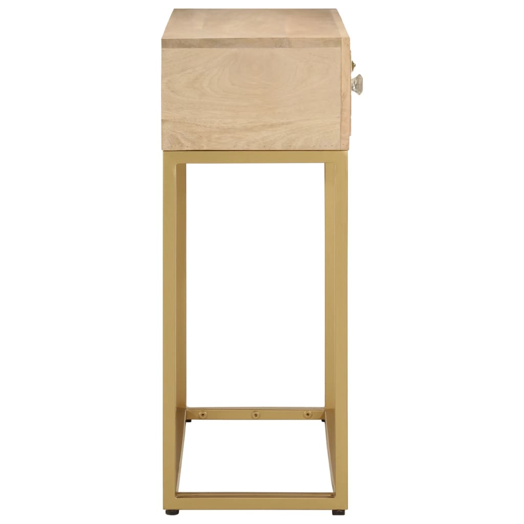 vidaXL Nachtkastje 40x30x50 cm massief mangohout en ijzer