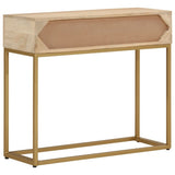 vidaXL Nachtkastje 40x30x50 cm massief mangohout en ijzer