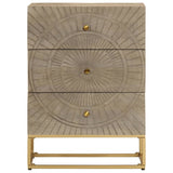 vidaXL Bedside Cabinet 40x30x50 cm Solid Mango Wood and Iron