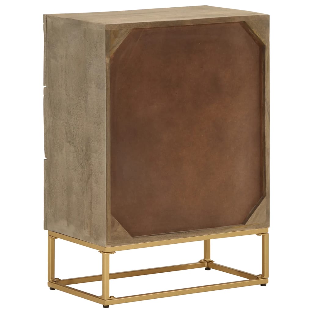vidaXL Bedside Cabinet 40x30x50 cm Solid Mango Wood and Iron
