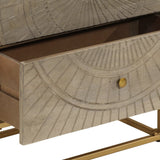 vidaXL Bedside Cabinet 40x30x50 cm Solid Mango Wood and Iron