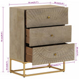 vidaXL Bedside Cabinet 40x30x50 cm Solid Mango Wood and Iron