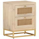 vidaXL Bedside Cabinet 40x30x50 cm Solid Mango Wood and Iron