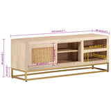 vidaXL Bedside Cabinet 40x30x50 cm Solid Mango Wood and Iron