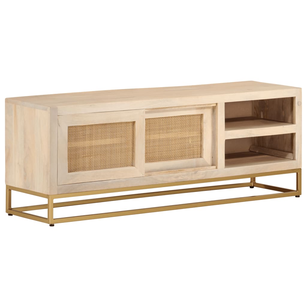 vidaXL Bedside Cabinet 40x30x50 cm Solid Mango Wood and Iron