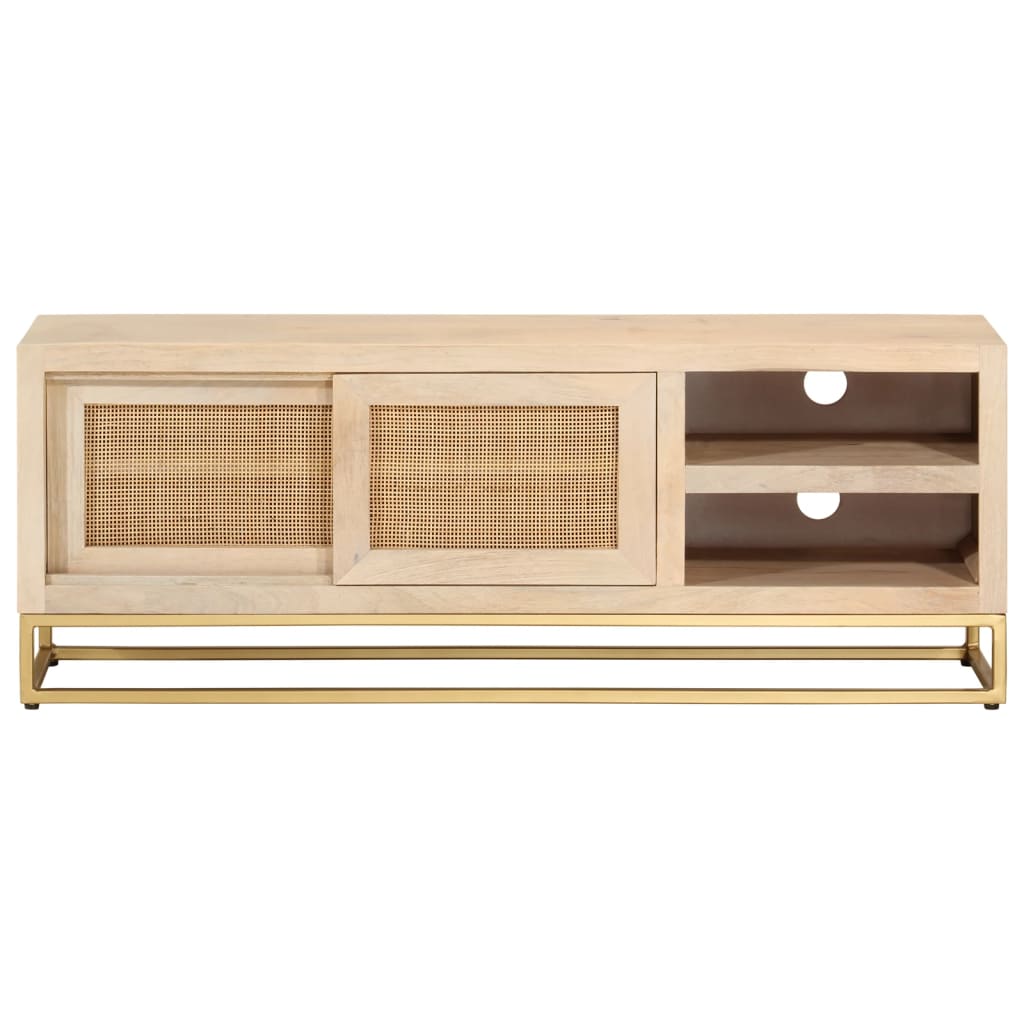 vidaXL Bedside Cabinet 40x30x50 cm Solid Mango Wood and Iron