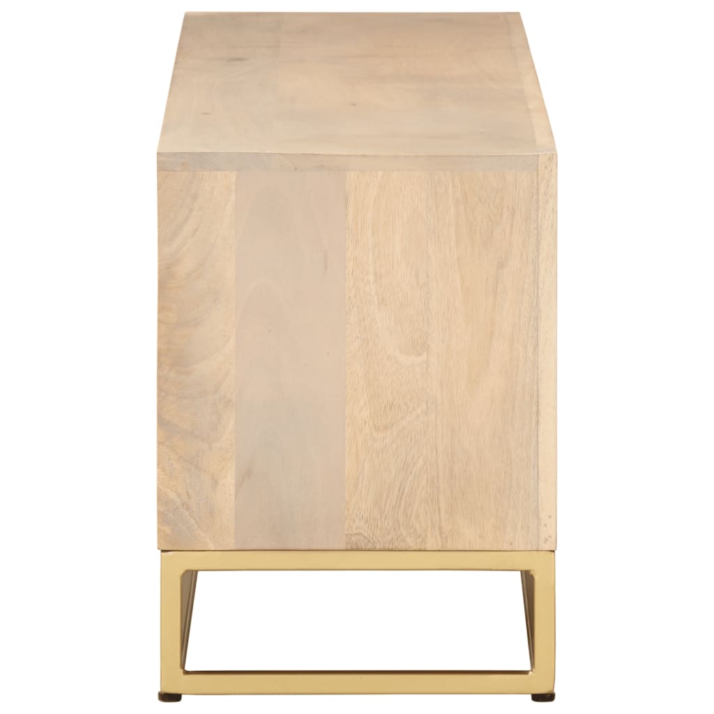 vidaXL Bedside Cabinet 40x30x50 cm Solid Mango Wood and Iron