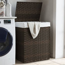vidaXL Wasmand met deksel 46x33x60 cm poly rattan