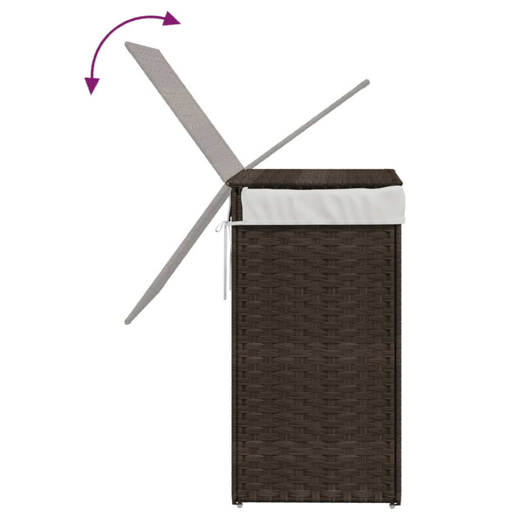 vidaXL Wasmand met deksel 46x33x60 cm poly rattan