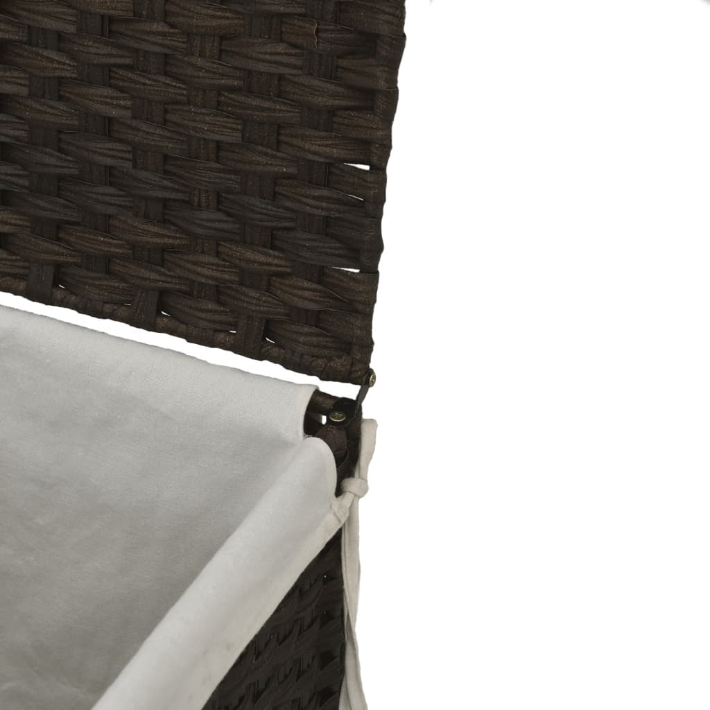 vidaXL Wasmand met deksel 46x33x60 cm poly rattan