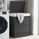 vidaXL Wasmand met deksel 46x33x60 cm poly rattan