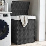 vidaXL Wasmand met deksel 46x33x60 cm poly rattan