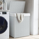 vidaXL Wasmand met deksel 46x33x60 cm poly rattan