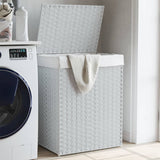 vidaXL Wasmand met deksel 46x33x60 cm poly rattan