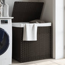 vidaXL Laundry Basket with 2 Compartments 53x35x57 cm Poly Rattan