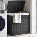 vidaXL Laundry Basket with 2 Compartments 53x35x57 cm Poly Rattan