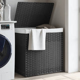 vidaXL Laundry Basket with 2 Compartments 53x35x57 cm Poly Rattan