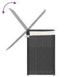 vidaXL Laundry Basket with 2 Compartments 53x35x57 cm Poly Rattan