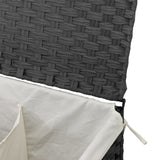 vidaXL Laundry Basket with 2 Compartments 53x35x57 cm Poly Rattan