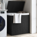 vidaXL Laundry Basket with 2 Compartments 53x35x57 cm Poly Rattan