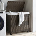 vidaXL Wasmand op wielen 60x35x60,5 cm rattan