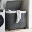 vidaXL Wasmand op wielen 60x35x60,5 cm rattan