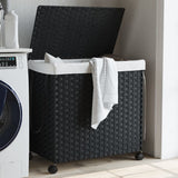 vidaXL Wasmand op wielen 60x35x60,5 cm rattan