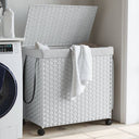 vidaXL Wasmand op wielen 60x35x60,5 cm rattan