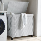 vidaXL Wasmand op wielen 60x35x60,5 cm rattan