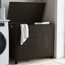 vidaXL Wasmand op wielen 66x35x60 cm rattan