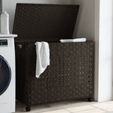 vidaXL Wasmand op wielen 66x35x60 cm rattan