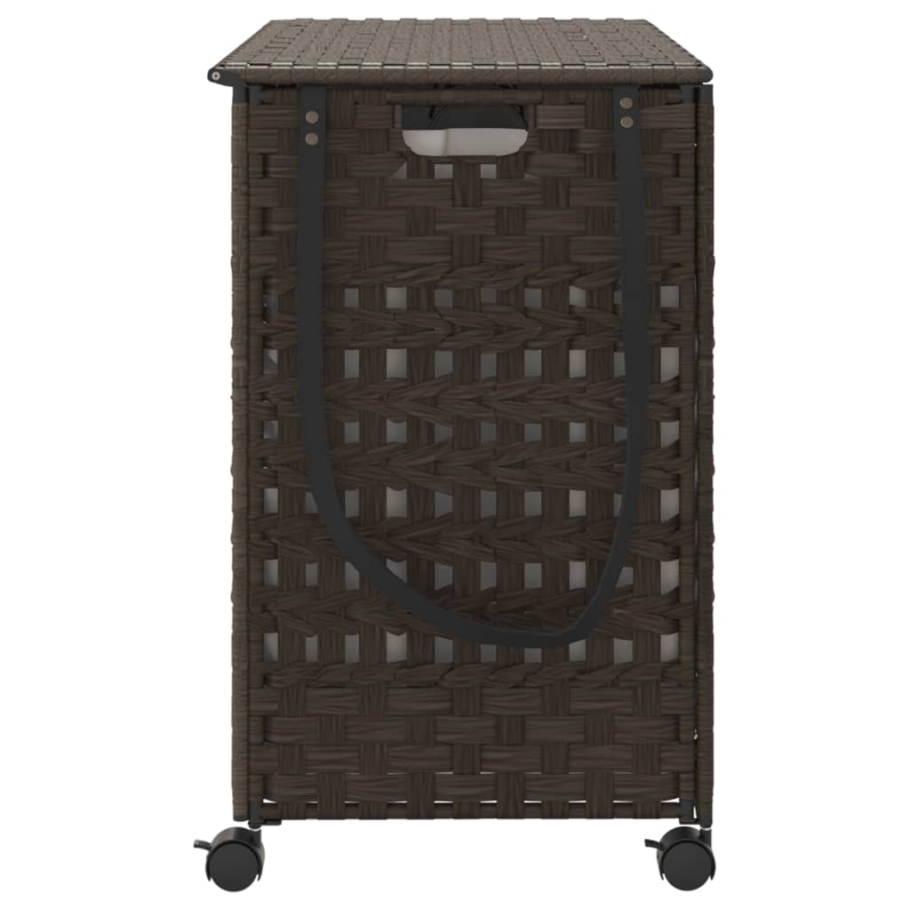 vidaXL Wasmand op wielen 66x35x60 cm rattan