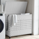 vidaXL Wasmand op wielen 66x35x60 cm rattan