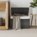 vidaXL Laundry Basket with Lid 55.5x35x34 cm Poly Rattan