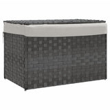vidaXL Laundry Basket with Lid 55.5x35x34 cm Poly Rattan
