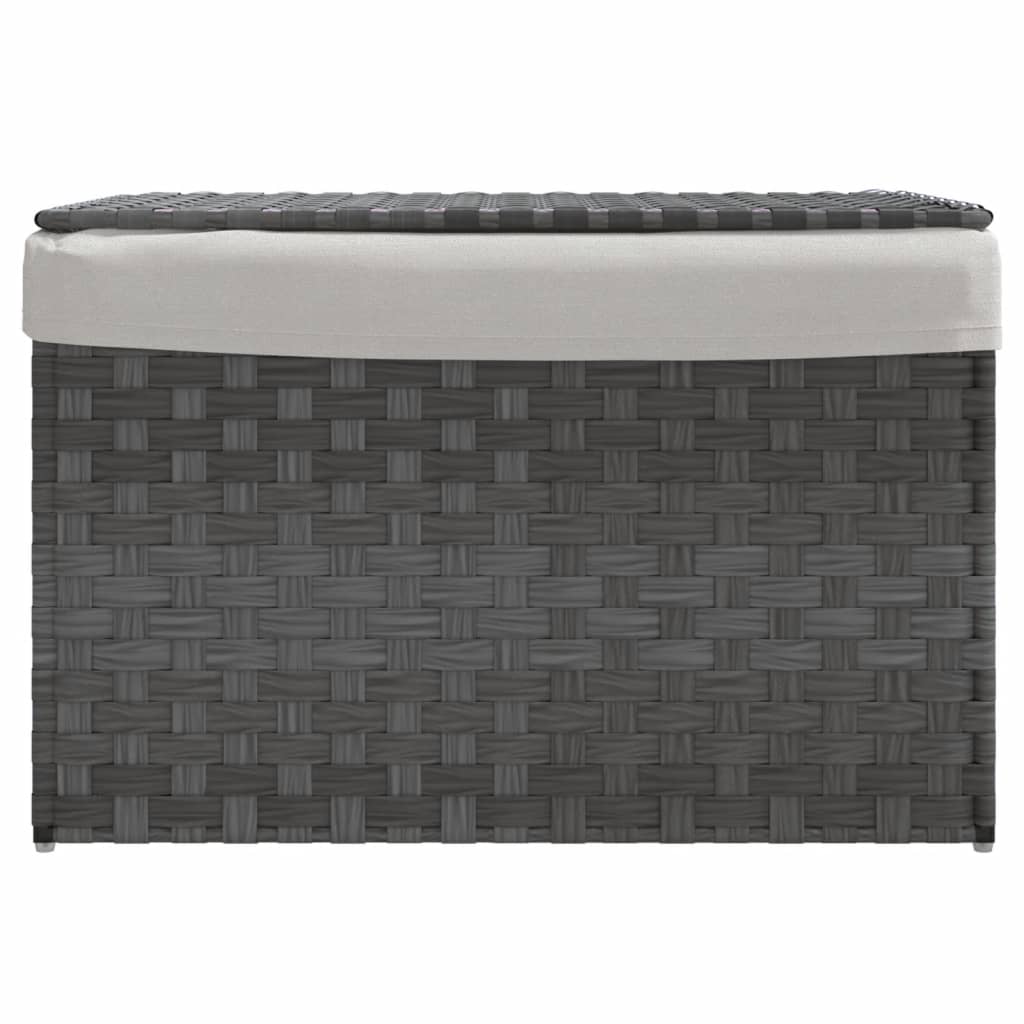 vidaXL Laundry Basket with Lid 55.5x35x34 cm Poly Rattan