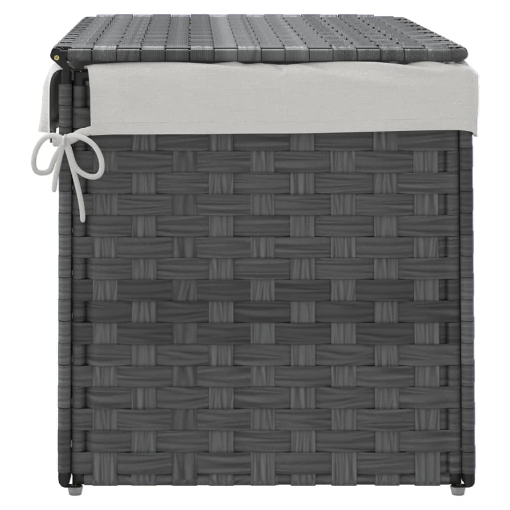 vidaXL Laundry Basket with Lid 55.5x35x34 cm Poly Rattan