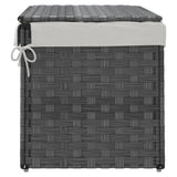 vidaXL Laundry Basket with Lid 55.5x35x34 cm Poly Rattan