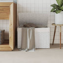 vidaXL Laundry Basket with Lid 55.5x35x34 cm Poly Rattan