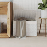 vidaXL Laundry Basket with Lid 55.5x35x34 cm Poly Rattan