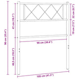 vidaXL Vervangend hoofdbord 90 cm metaal zwart
