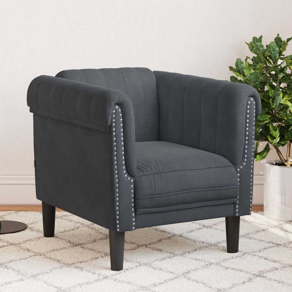 vidaXL Armchair velvet light grey