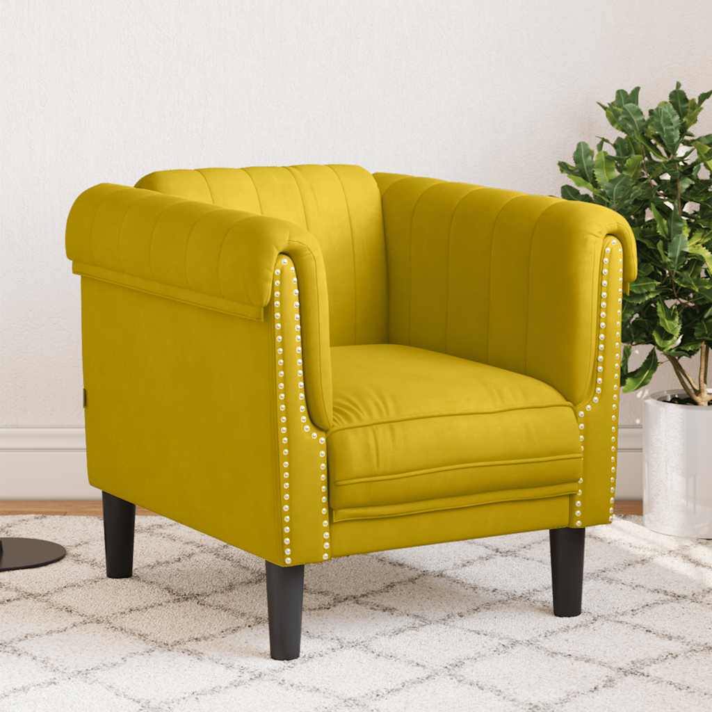 vidaXL Armchair velvet light grey